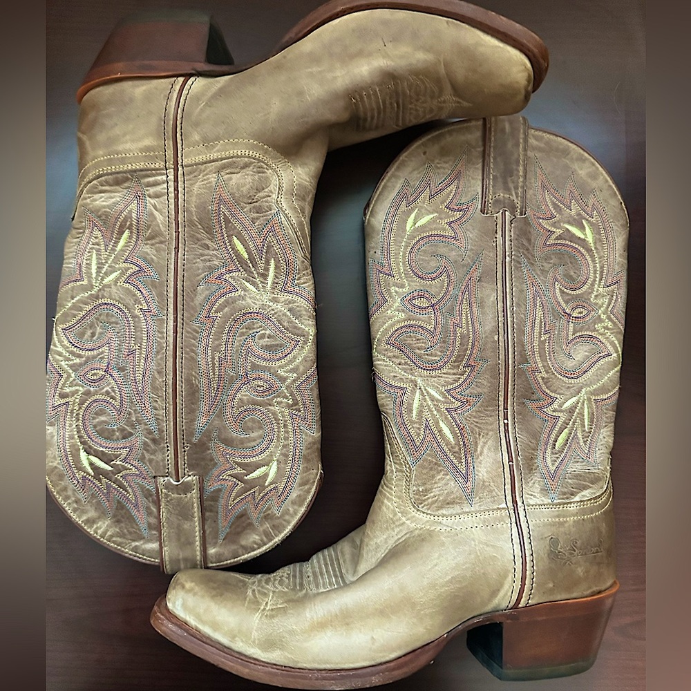 Women’s Sonora Made in Mexico Authentic Leather Cowboy Boots Size 7.5B